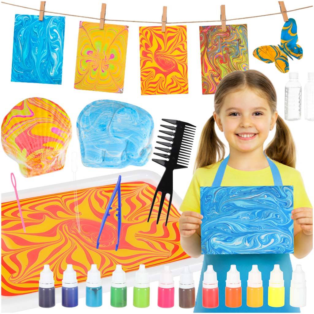 Painting-on-water-ebru-creative-art-set-accessories-12-colors-179557 piesimas ant vandens