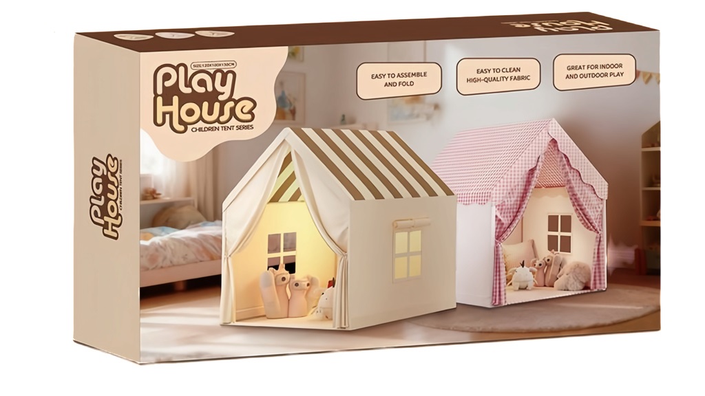 Children-s-folding-house-tent-yellow-striped-181474